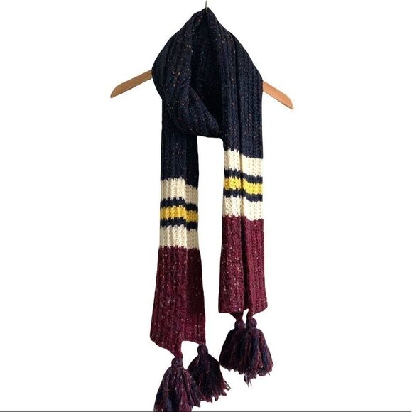 Free People Rugby Stripe Tassel Scarf - Picture 1 of 6